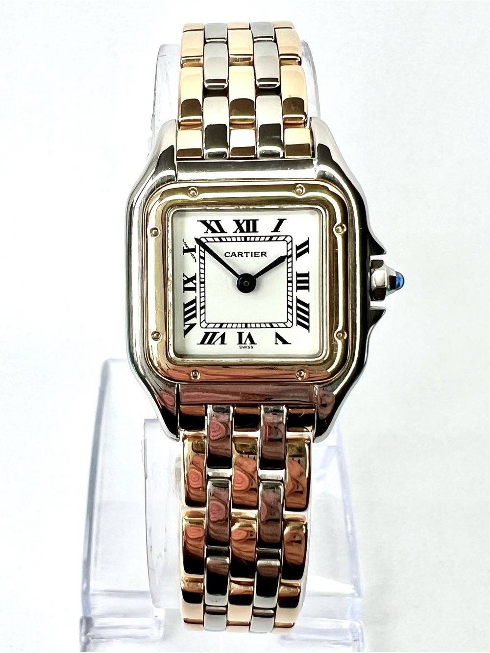 CARTIER PANTHERE 23mm Quartz 3 Row Gold Watch White Dial